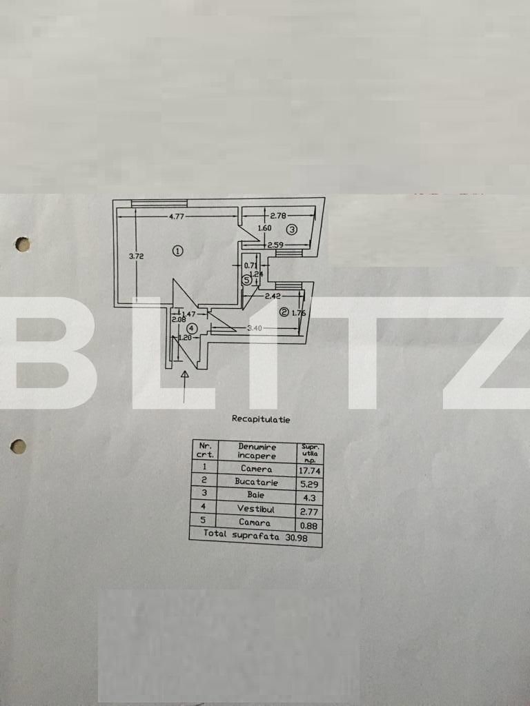 Garsonieră de vânzare Ultracentral - 77875AV | BLITZ București | Poza1