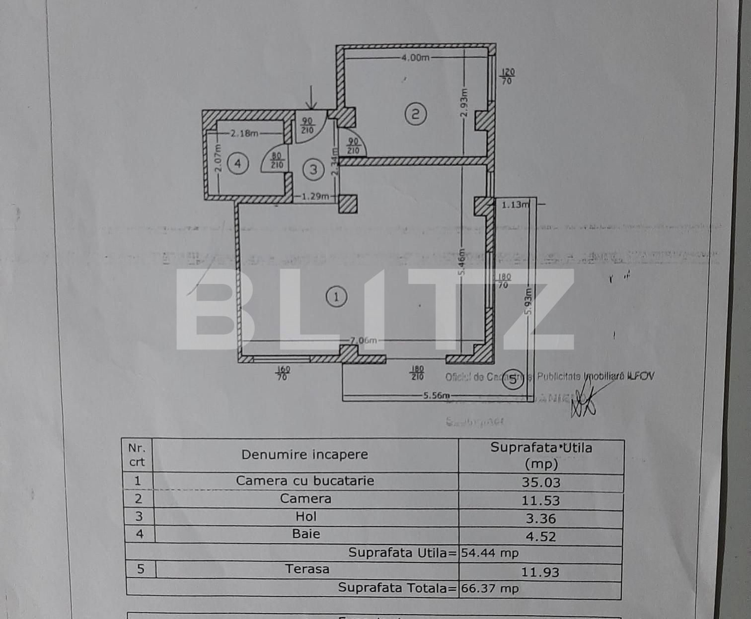 Apartament de 3 camere, terasa 12 mp, decomandat, zona Militari 