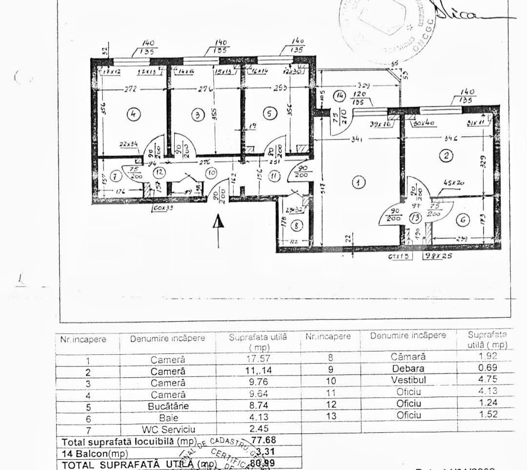 Apartament 4 camere, 81 mp, metrou, zona Crangasi