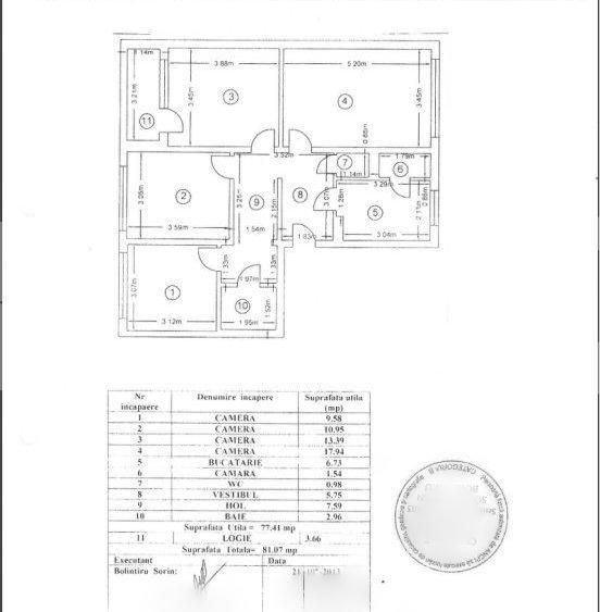 Apartament 4 camere, 81 mp, Militari