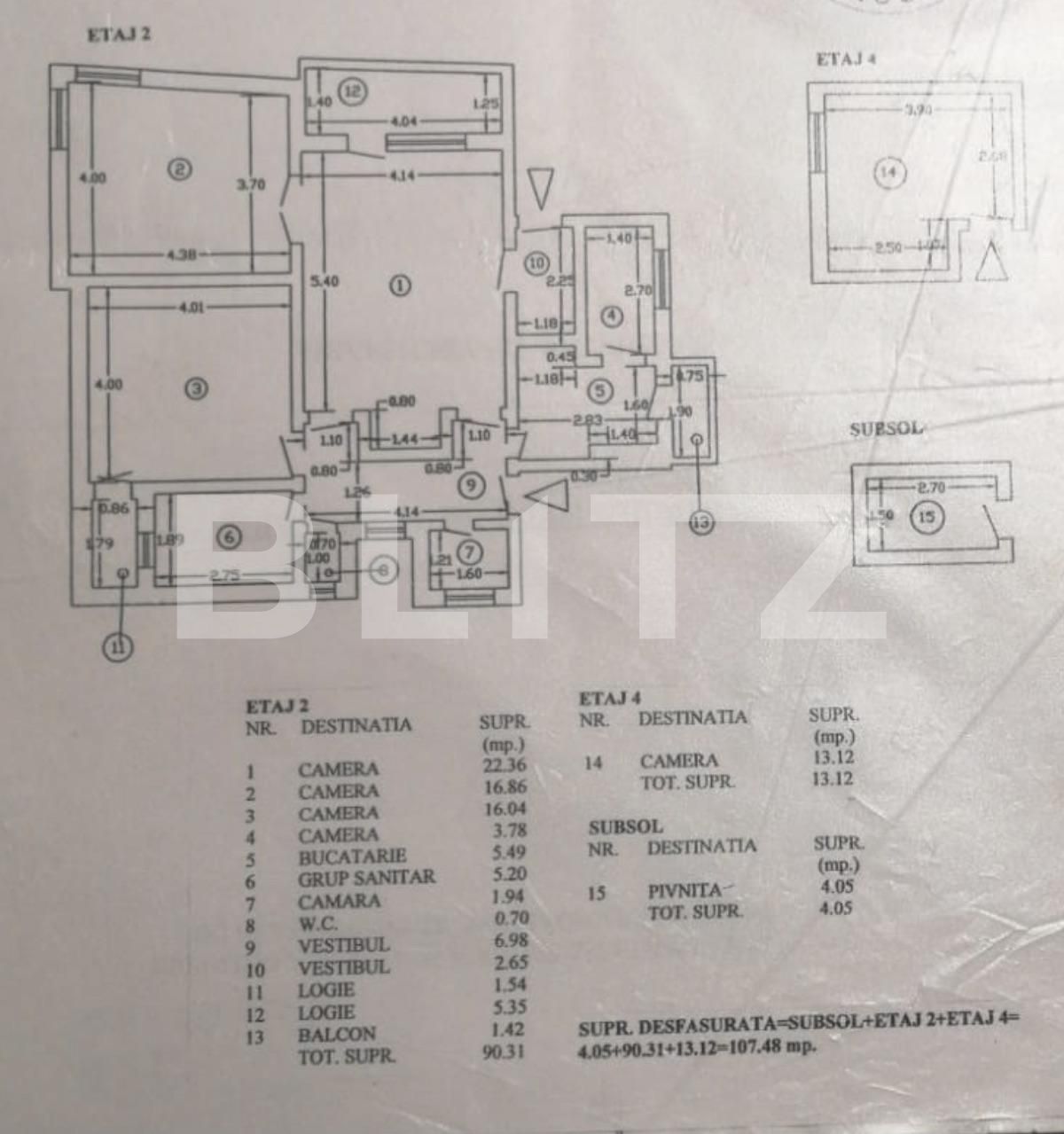 Apartament 3 camere+1 camera mansarda+boxa, 107 mp, zona Piata Unirii