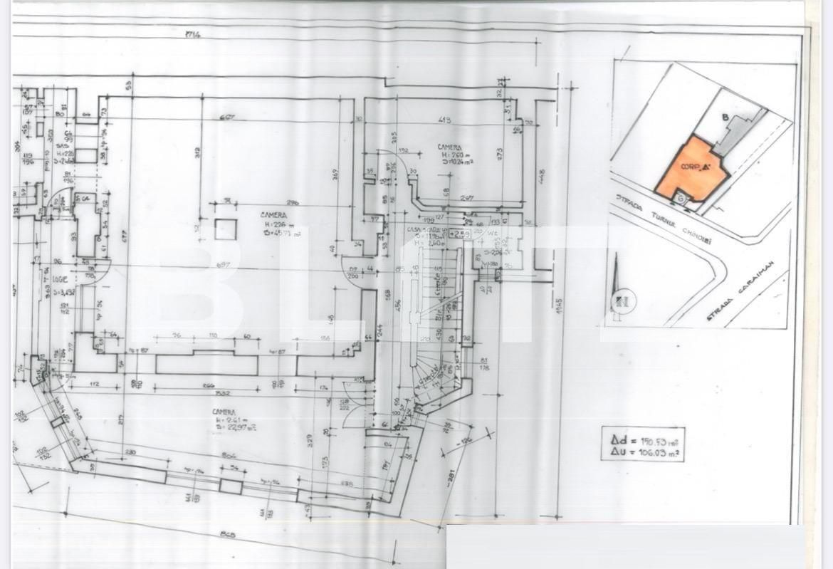 Casa de vanzare, 500 mp, teren 200, zona 1 Mai
