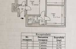 Apartament de 3 camere semidecomandat, bloc anvelopat, zona Piața Victoriei