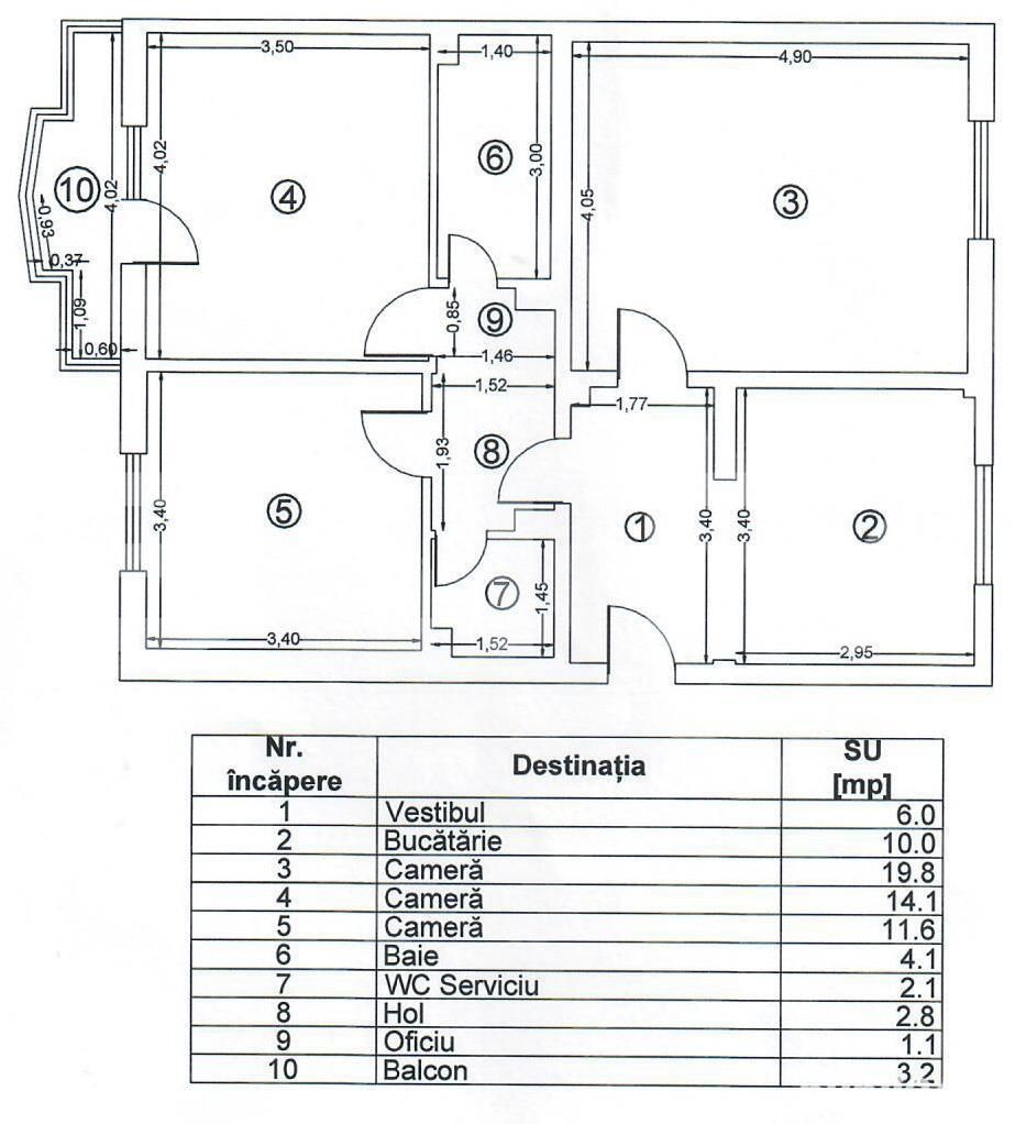 Apartament 3 camere, 75 mp, decomandat, Brancoveanu Metrou