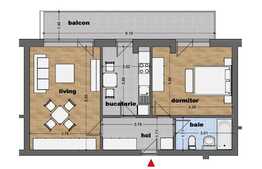 Apartament 2 camere, 68,78 mp, zona Pallady 