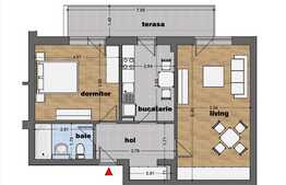 Apartament 2 camere, 68,64 mp, zona Pallady 