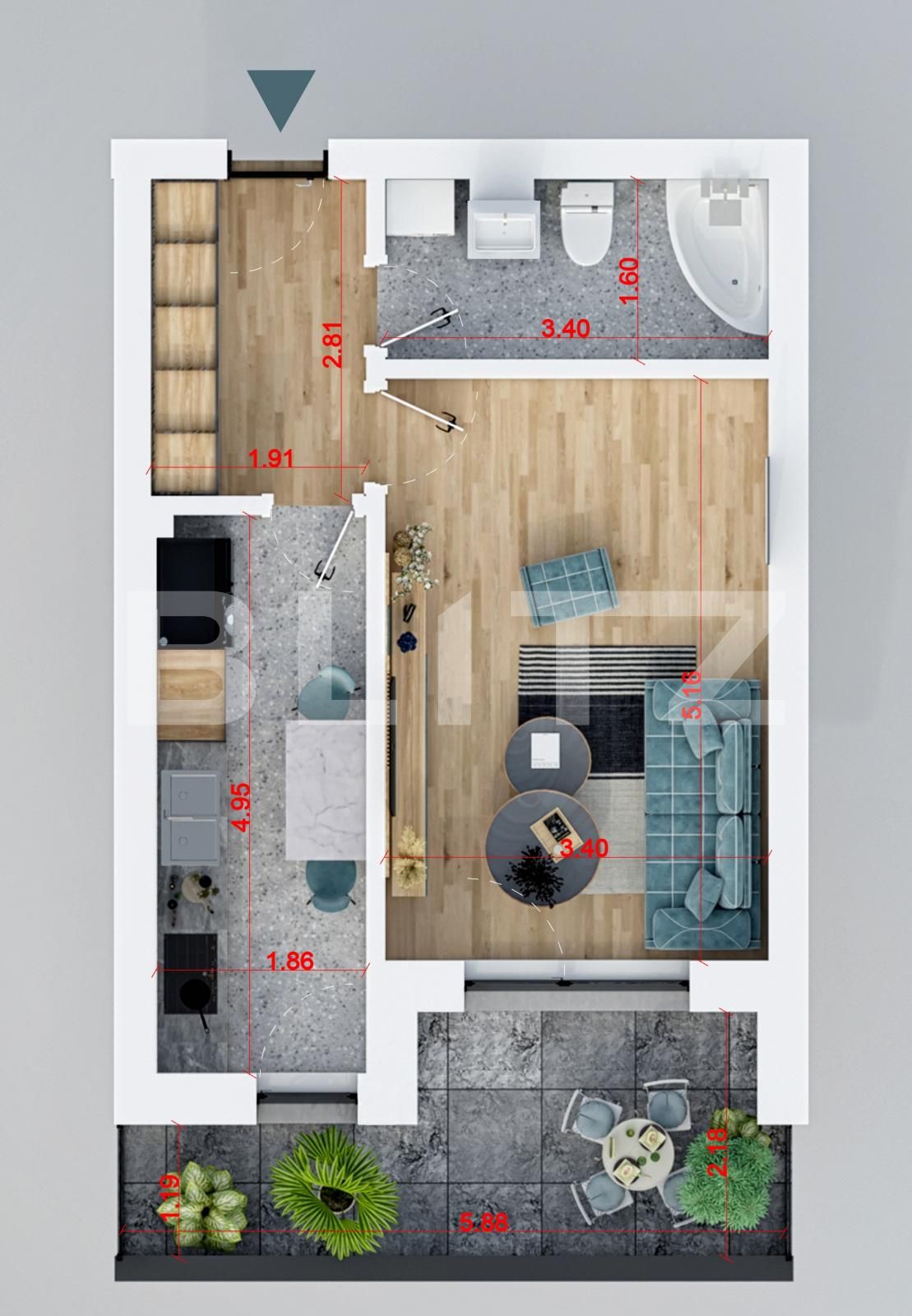 Garsonieră de vânzare Titan - 83583AV | BLITZ București | Poza2