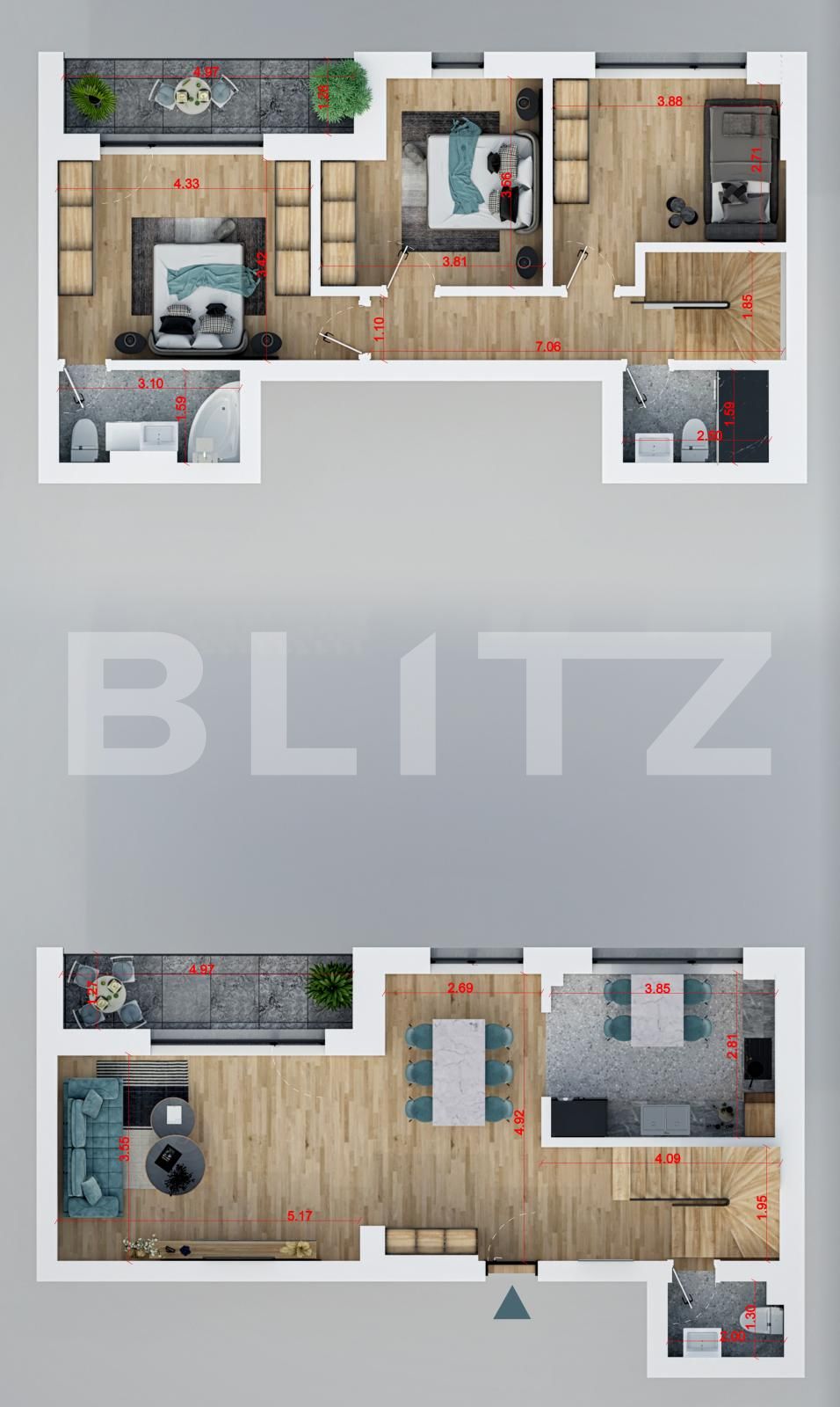 Duplex de 4 camere, 111.31 mp, zona exclusivista Pallady