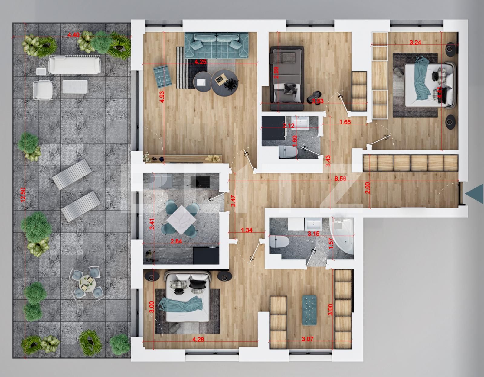 Duplex cu 4 camere, 106.44 mp, zona exclusivista Pallady