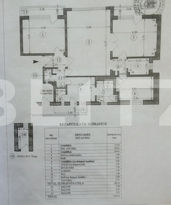 Apartament de 4 camere, 96 mp, boxa, Ultracentral