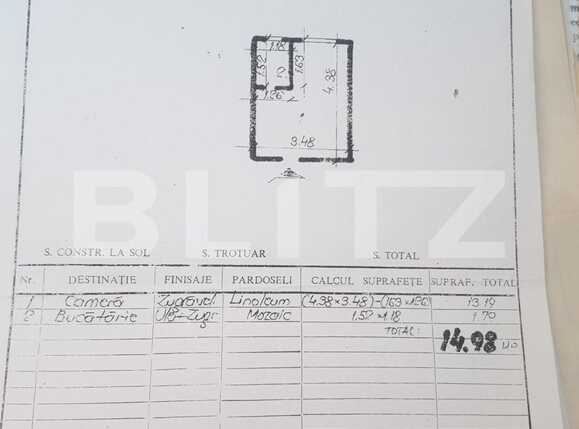 Garsonieră de vânzare 1 Mai - 85897AV | BLITZ București | Poza1