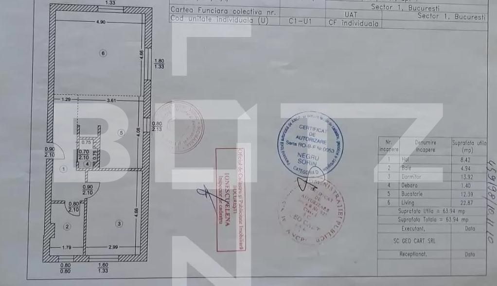 Apartament 2 camere, 64 mp, complet mobilat, zona Baneasa 