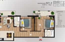 Apartament 3 camere, 97 mp, 2 balcoane, lux, zona Pipera