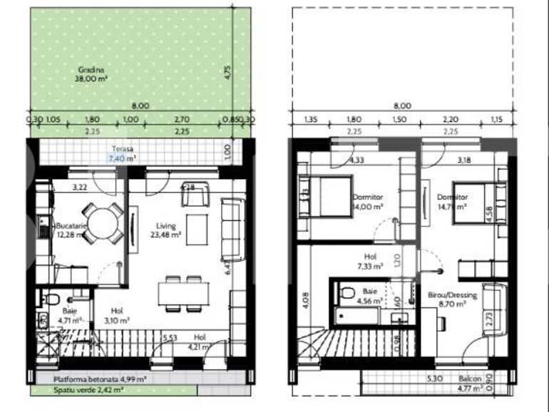 Casa 3 cu curte pipera, Apartament cu curte pipera | Poza1