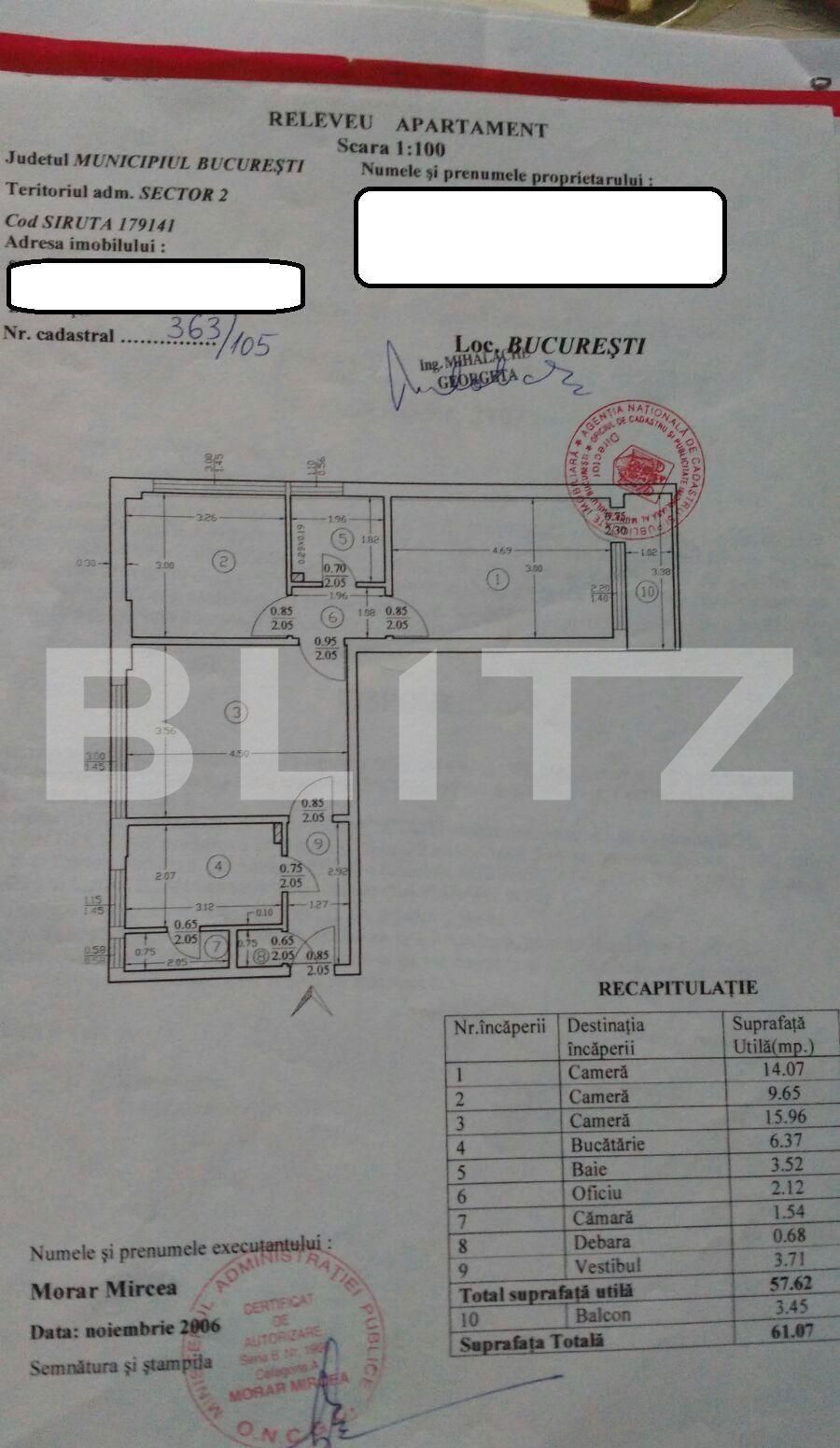 Aparatament 3 camere, semidecomandat, zona Floreasca