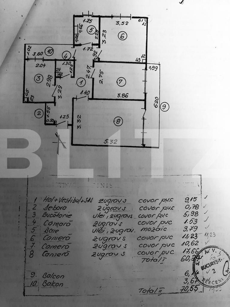 Apartament de 3 camere, 70 mp, zona Tineretului