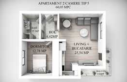 Apartament 2 camere, decomandat, 60 mp, Fundeni