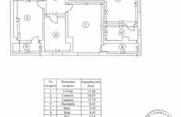 Apartament de 3 camere decomandat, 74 mp, etaj intermediar, zona Bucureștii Noi