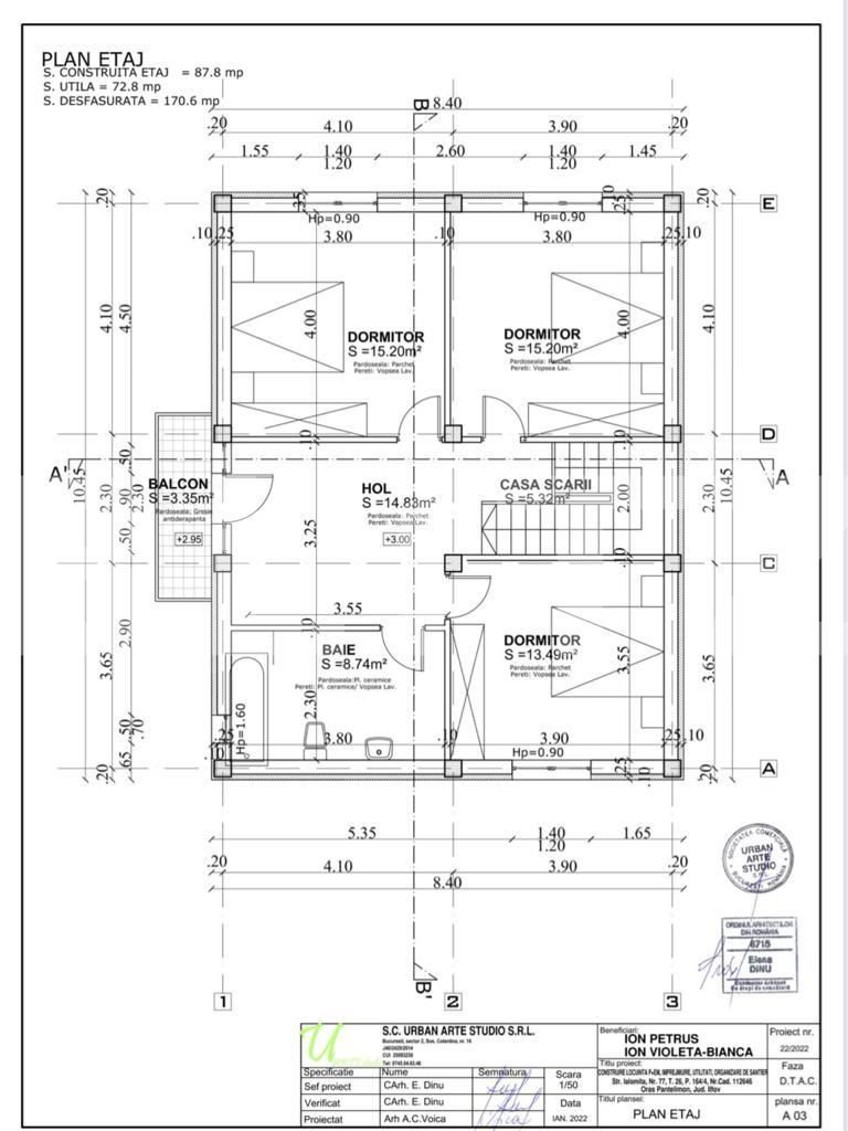 Casa individuala, 4 camere 160 mp, terasa, Oras Pantelimon