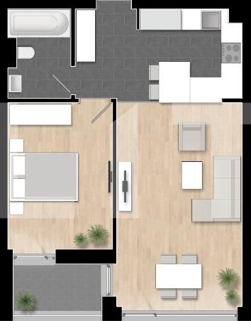 Apartament 2 camere, 52 mp, etaj intermediar, Tunari