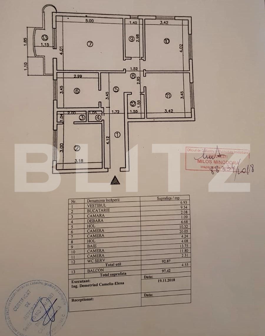 Apartament de 4 camere, decomandat, 93mp, zona Unirii 