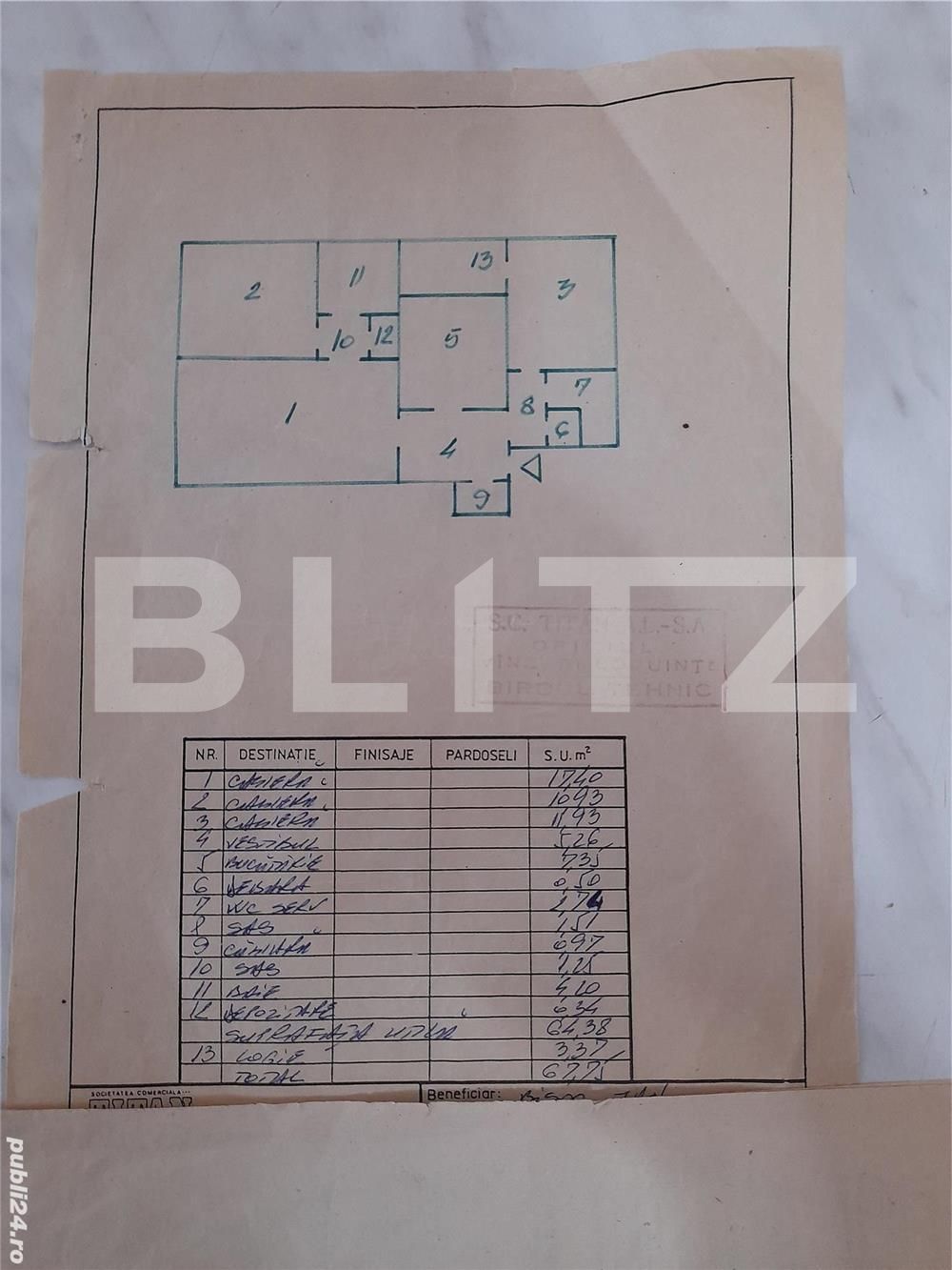 Apartament 3 camere, 64 mp, etaj intermediar, Dristor