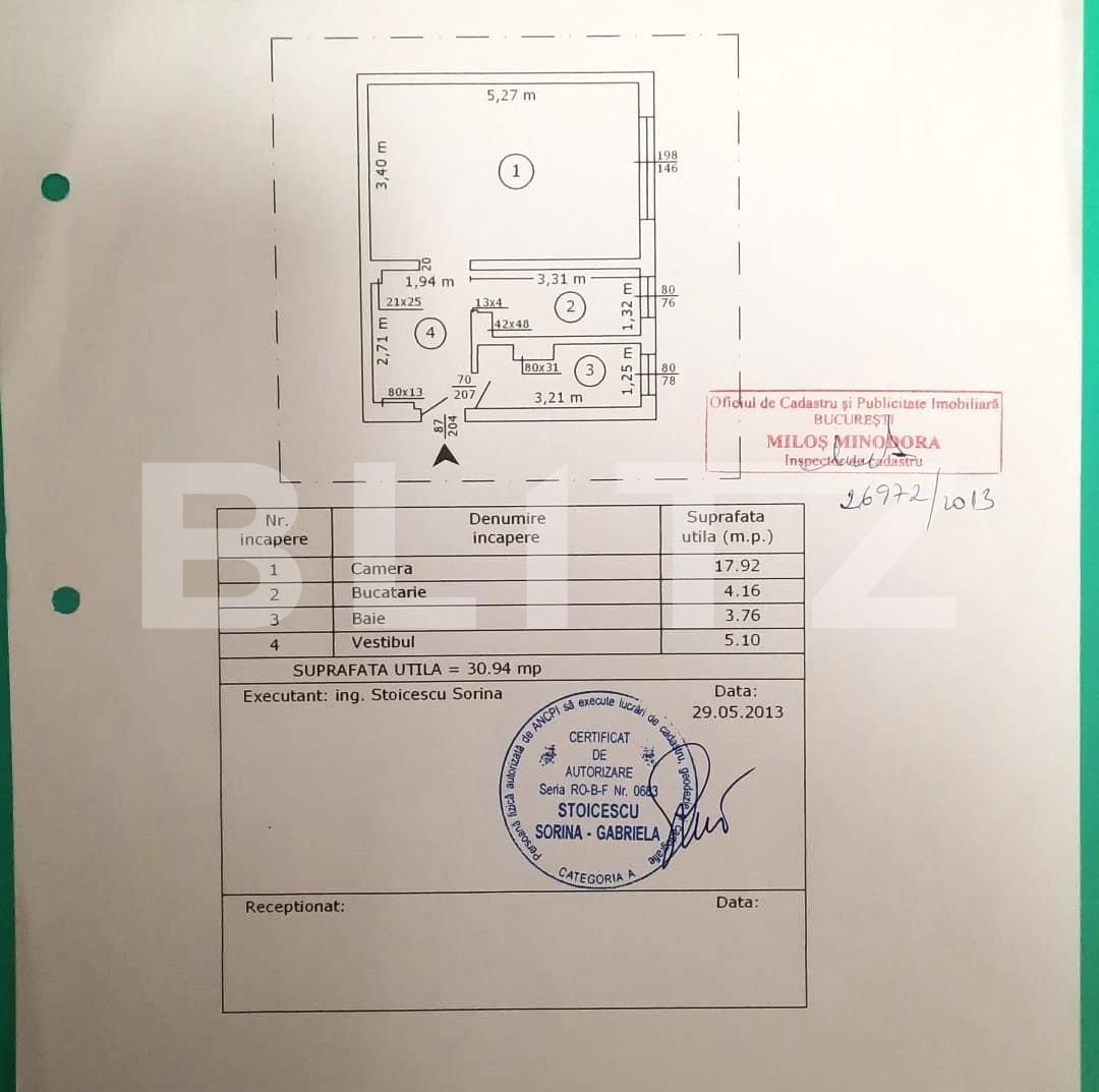 Garsoniera de 31 mp, zona Pantelimon