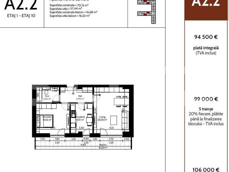 Apartament de vânzare 2 camere Pipera - 93488AV | BLITZ București | Poza1