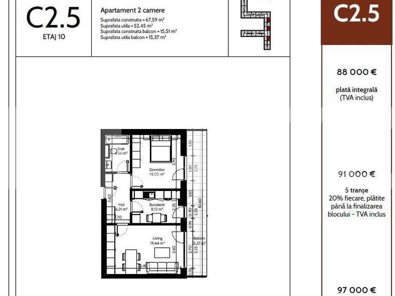 Apartament de vânzare 2 camere Pipera - 93498AV | BLITZ București | Poza1