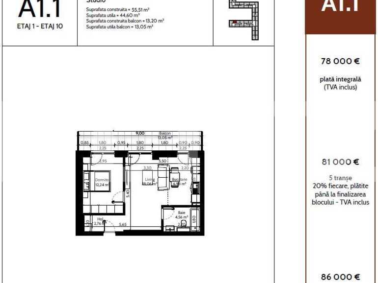 Apartament de vânzare 2 camere Pipera - 93526AV | BLITZ București | Poza1