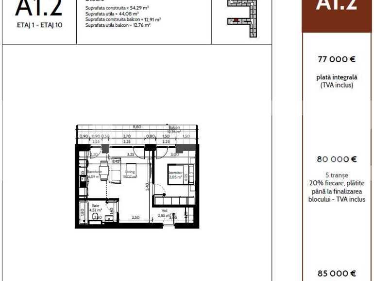 Apartament de vânzare 2 camere Pipera - 93527AV | BLITZ București | Poza1