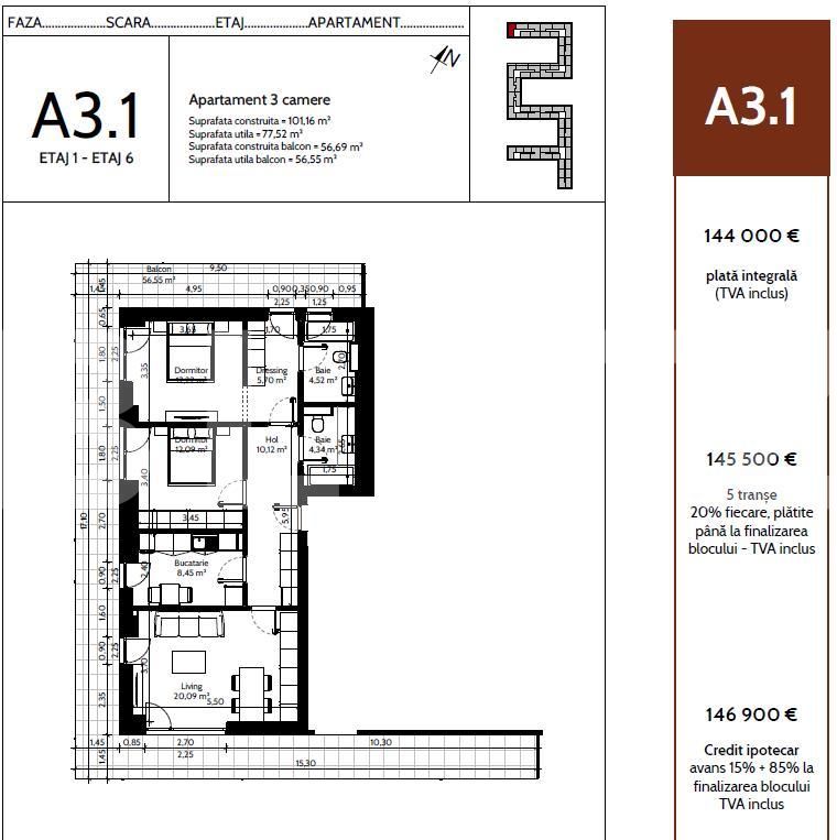 Apartament de vânzare 3 camere Pipera - 93530AV | BLITZ București | Poza1