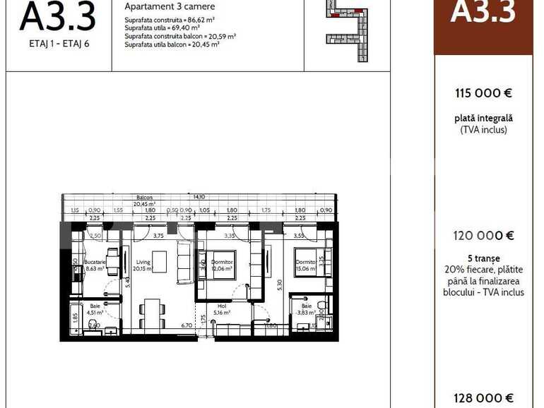 Apartament de vânzare 3 camere Pipera - 93532AV | BLITZ București | Poza1