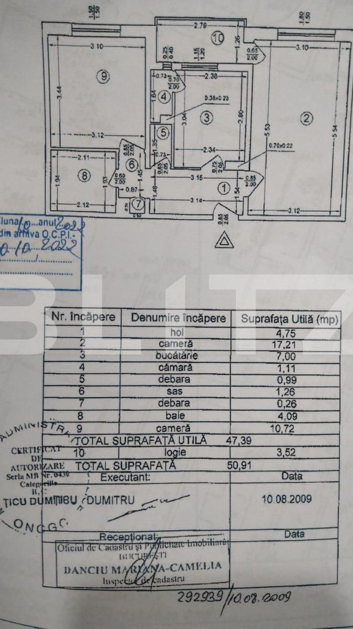Apartament de 2 camere decomandat, 50mp, etaj intermediar, Dristor