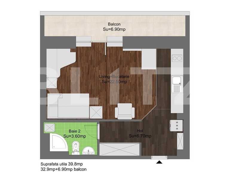 Garsonieră de vânzare Militari - 93810AV | BLITZ București | Poza1