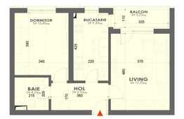 Apartament 2 camere, 51 mp, 4 mp balcon, semifinisat, Lujerului