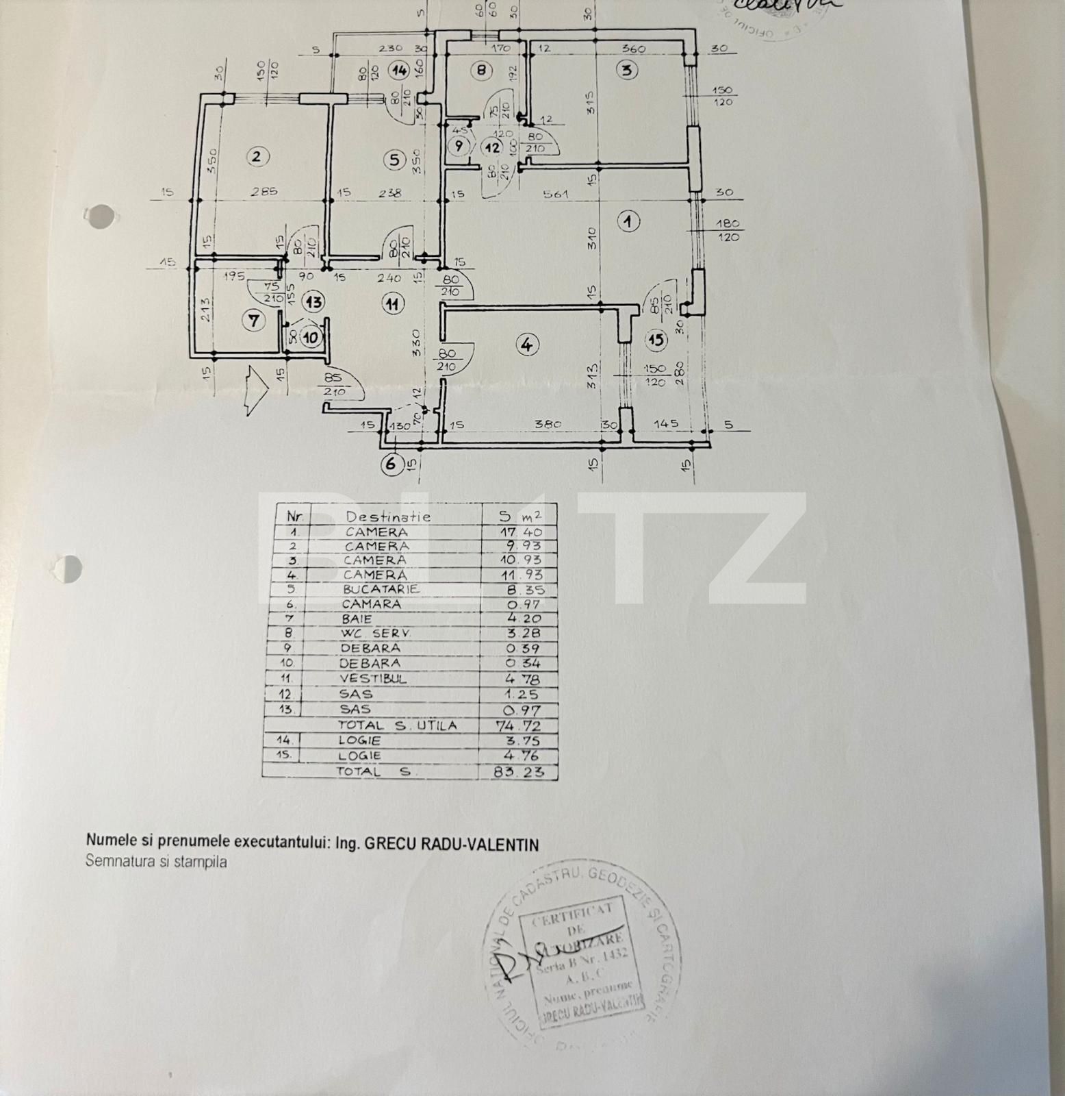 Apartament de 4 camere, 74 mp, etaj intermediar, Dristor