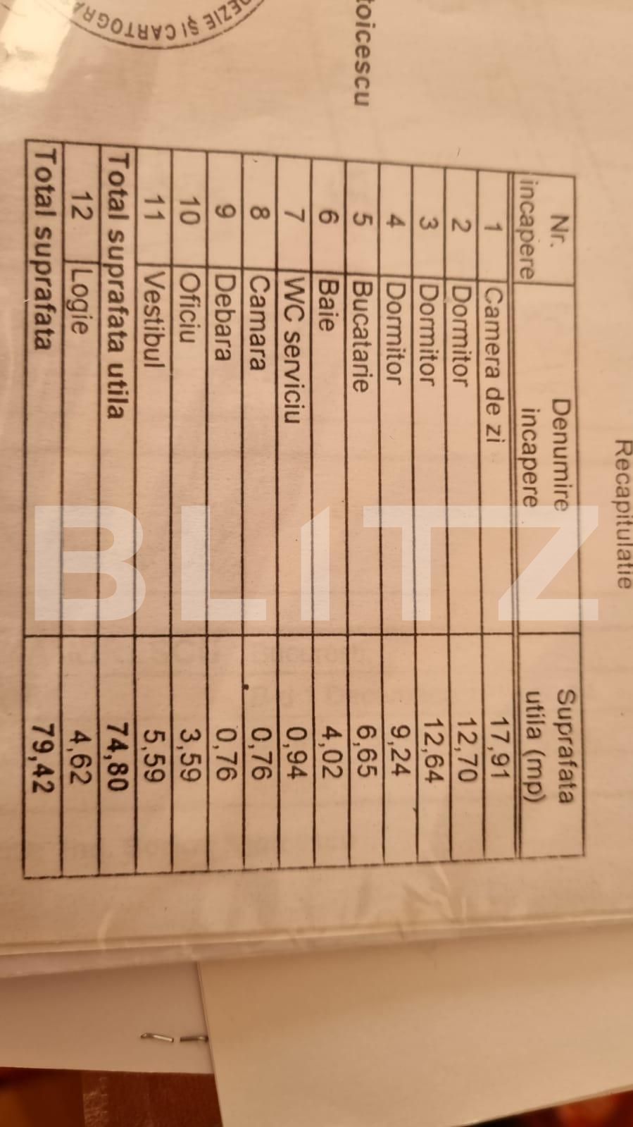 Apartament 4 camere, 79mp, zona 1 Decembrie 1918!