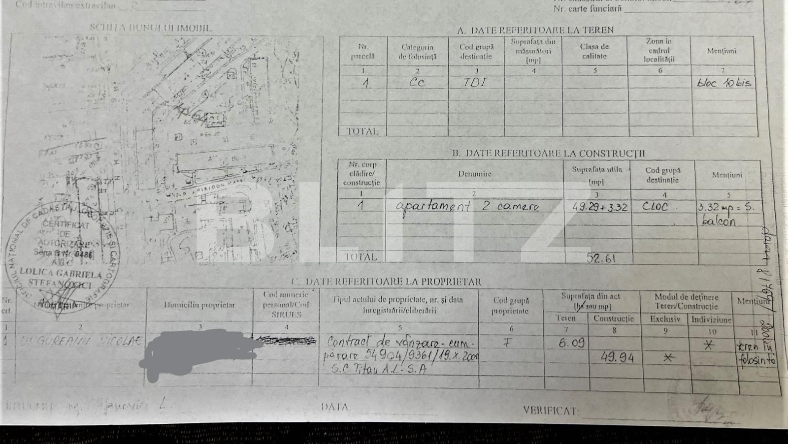 Apartament de 2 camere, 49 mp, Dristor