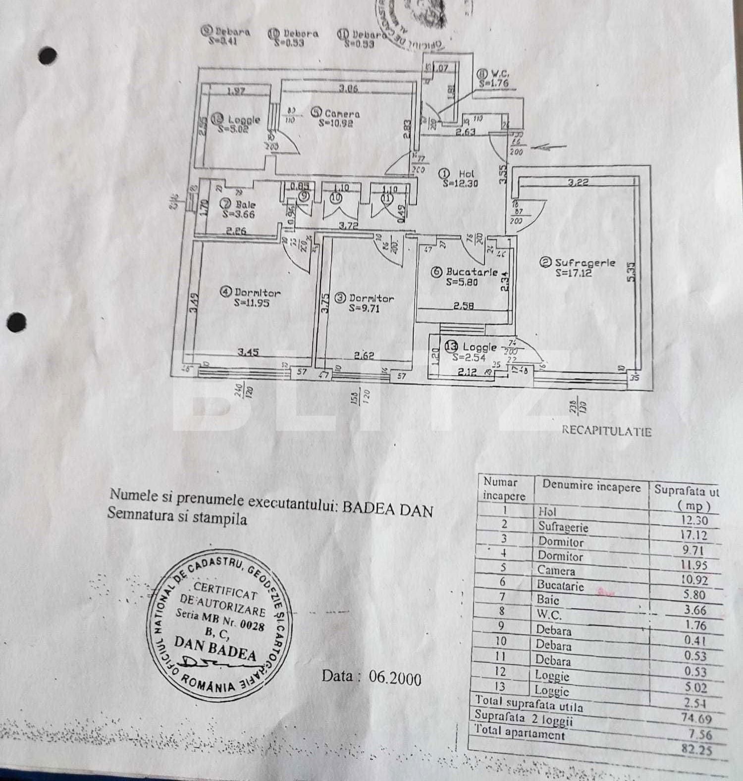 Apartament 4 camere, 75 mp, decomandat, Pantelimon
