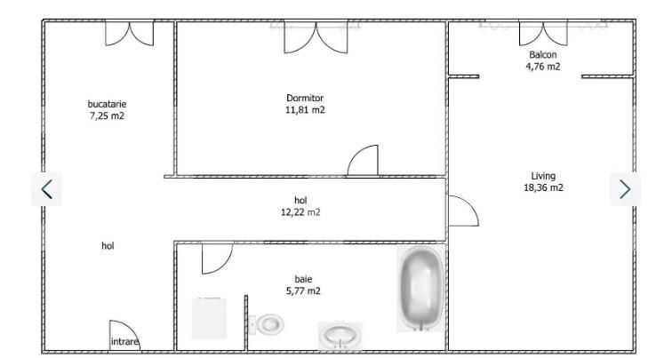 Apartament 2 camere decomandat, 55mp, etaj intermediar, Dristor