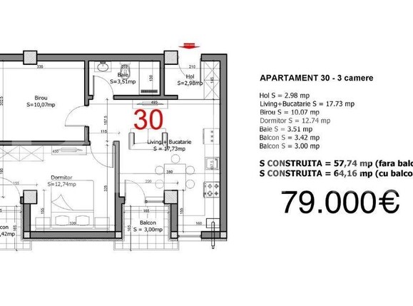 Apartament de vânzare 3 camere Tunari - 97675AV | BLITZ București | Poza1
