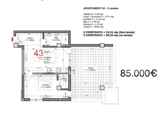 Apartament 2 camere, Tunari | Poza1