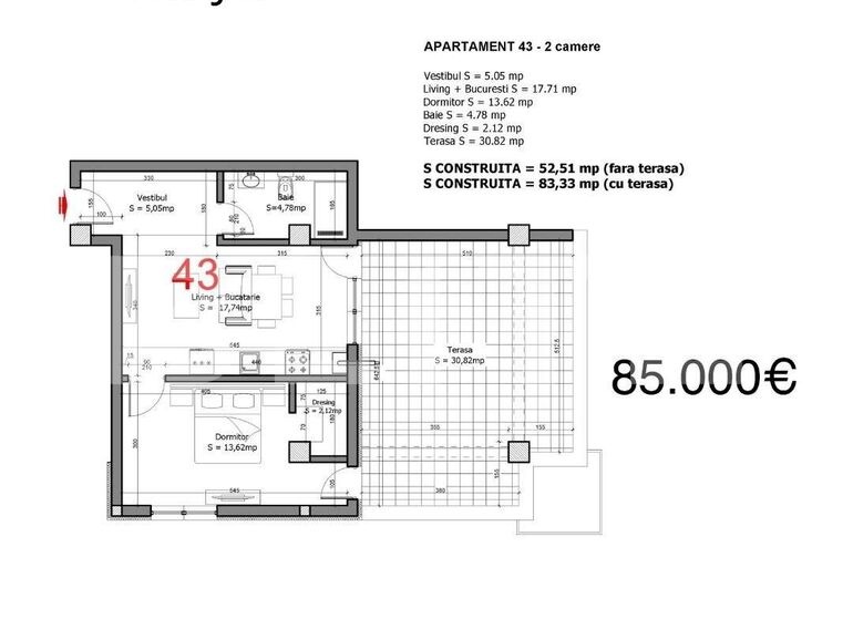 Apartament 2 camere, Tunari | Poza1