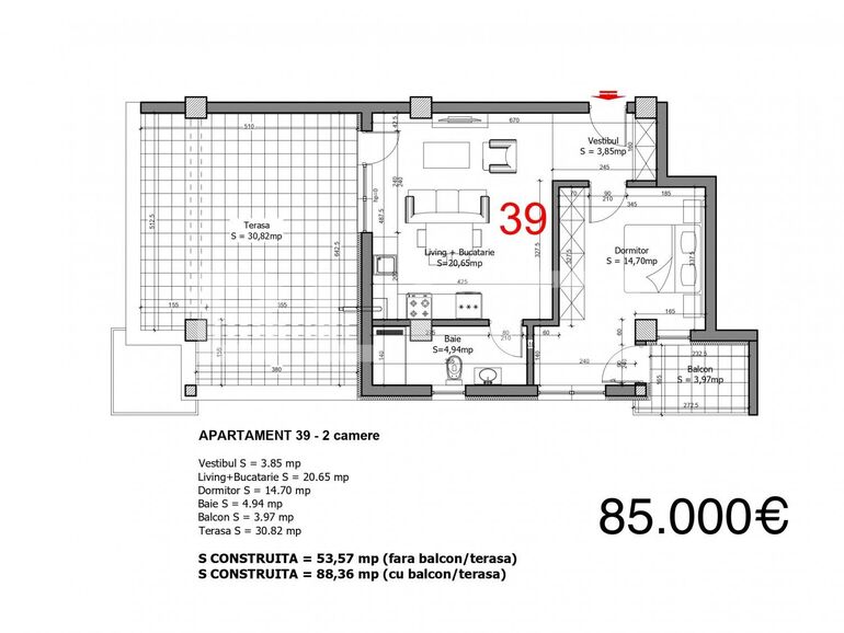 Apartament 2 camere, Tunari | Poza1