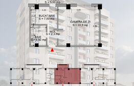 Garsoniera decomandata 44,1mp, cartier Rovine