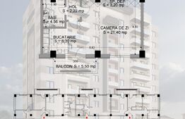 Garsoniera decomandata 45,18mp, cartier Rovine