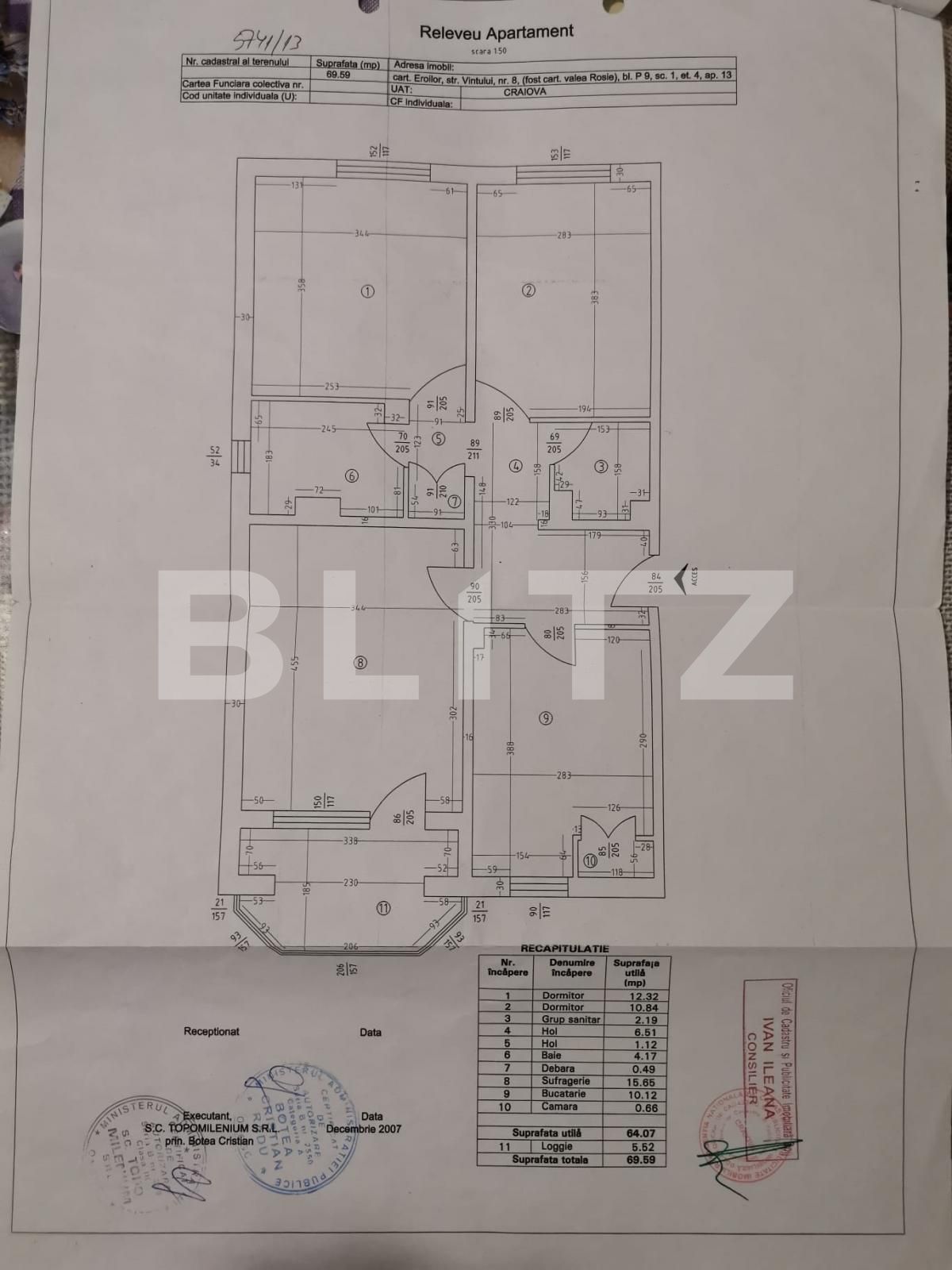 Ocazie! Apartament 3 camere, 2 bai, decomandat, 69 mp, Valea Rosie, Scoala Gimnaziala 31