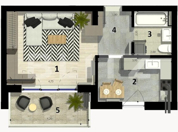 Apartament de vânzare 2 camere Calea Bucuresti - 109748AV | BLITZ Craiova | Poza2