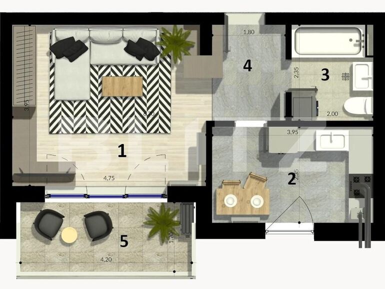 Apartament de vânzare 2 camere Calea Bucuresti - 109748AV | BLITZ Craiova | Poza1